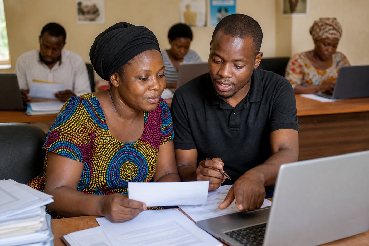 African job seekers receiving application support